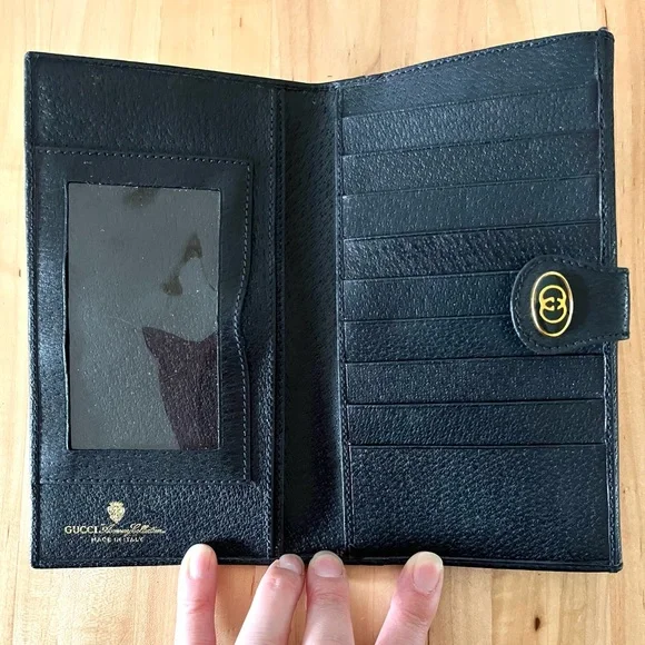 Gucci Vintage Long Wallet Accessory Collection Black Leather Trim/Interior - Picture 4 of 8